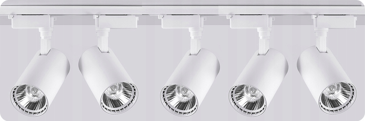 4x REFLEKTOR LED BIAŁA LAMPA SZYNOWA OŚWIETLENIE SUFITOWE SZYNOWE NA SZYNIE Szerokość produktu 9 cm