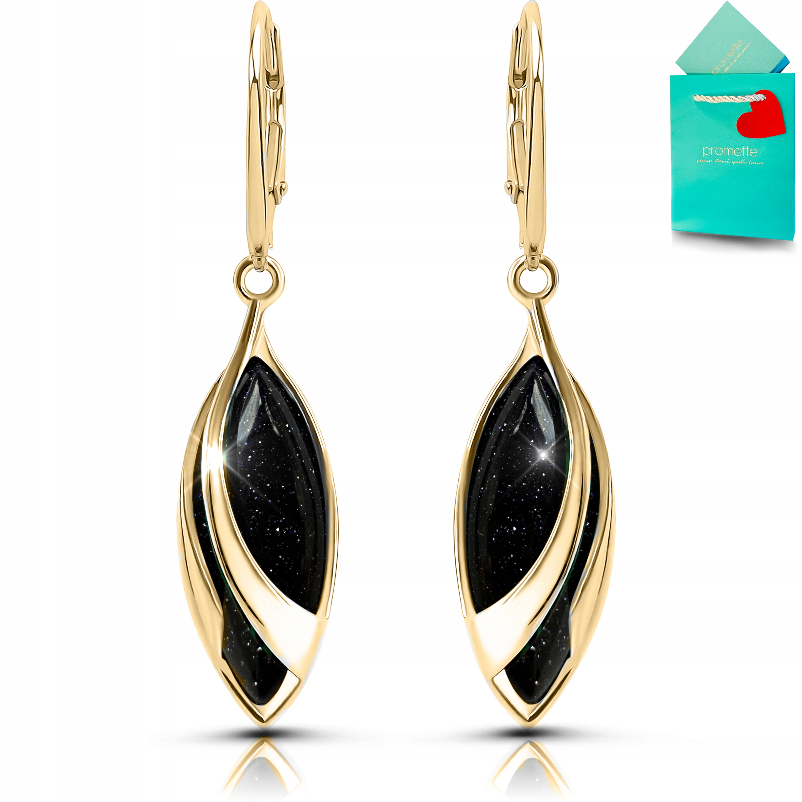 Náušnice Káhirská noc zlaté stříbro pozlacené závěsné dlouhé anglické 925