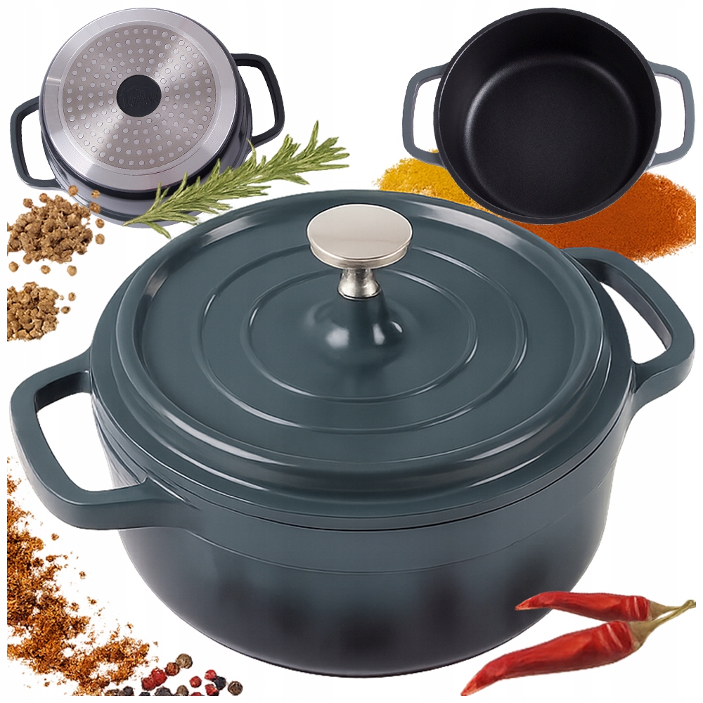 Hrnec Pekáč Na Vaření Pečení Non Stick Indukce Plyn Víko 2L