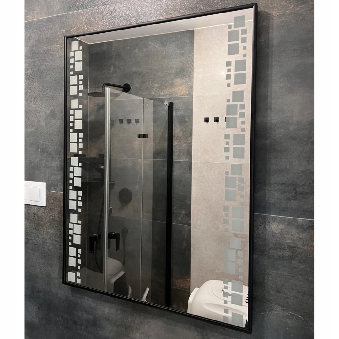 LUSTRO LED W CZARNEJ ALUMINIOWEJ RAMIE MAT LOFTOWE CZARNA RAMA LOFT 40x60 Rodzaj inne