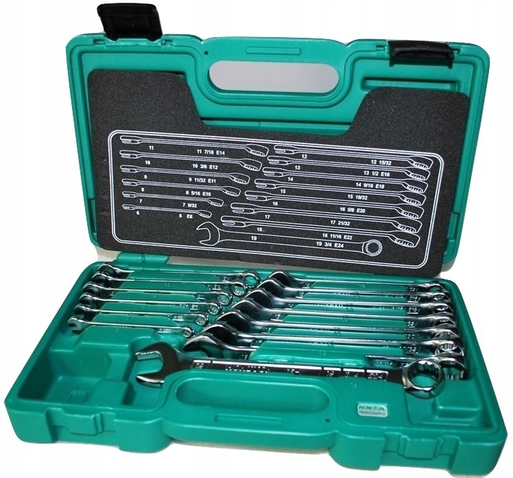 Kľúče Očkoploché Honidrv 6-19 mm 14ks Palcové Torx Honiton Kufor H0114