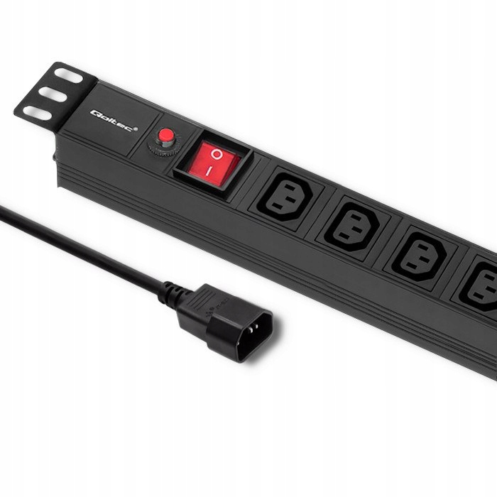 Qoltec Zásuvková lišta Pdu proti přetížení pro Rack 19" 1U 10A