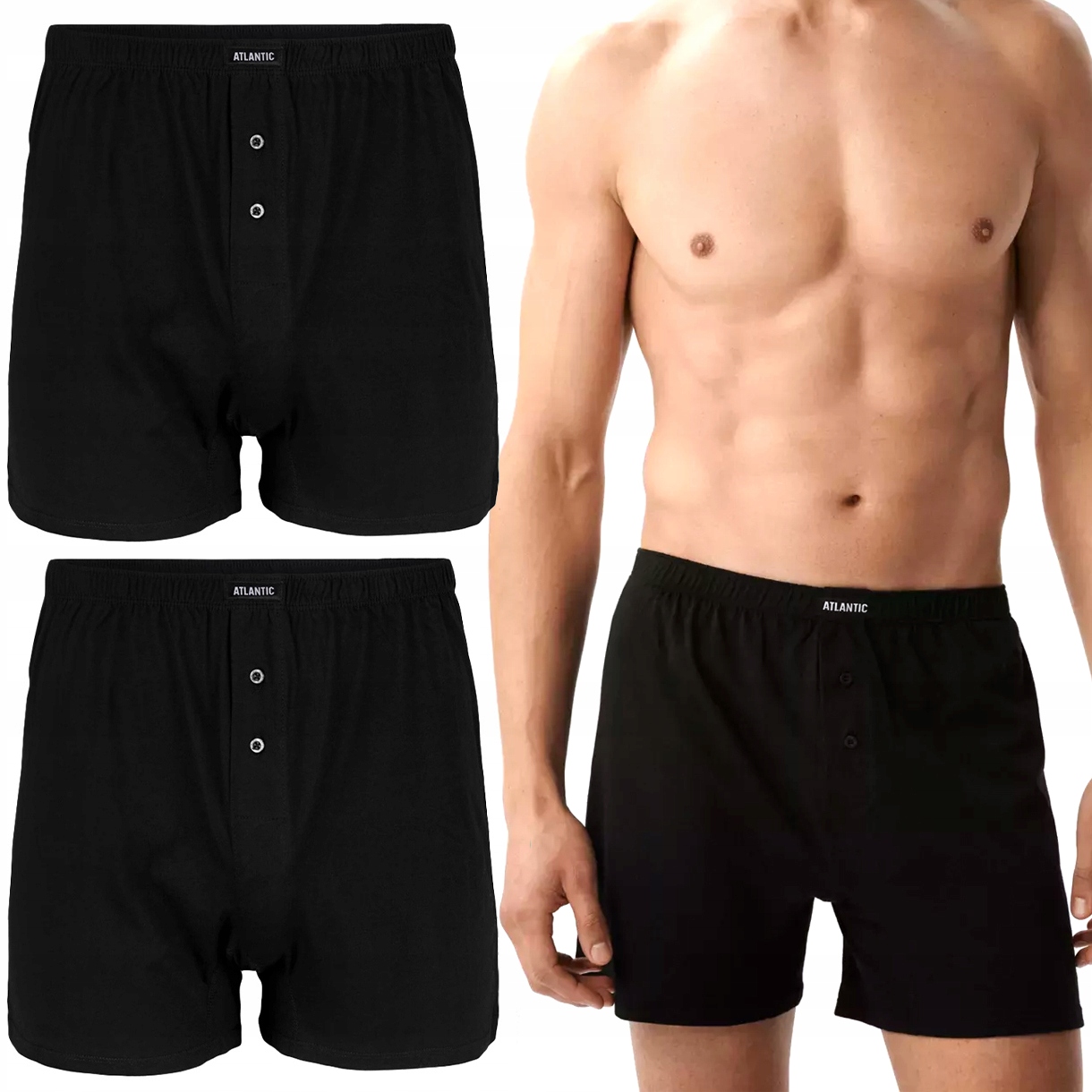 Volné boxerky 2 páry Atlantic 2BMB-003 L