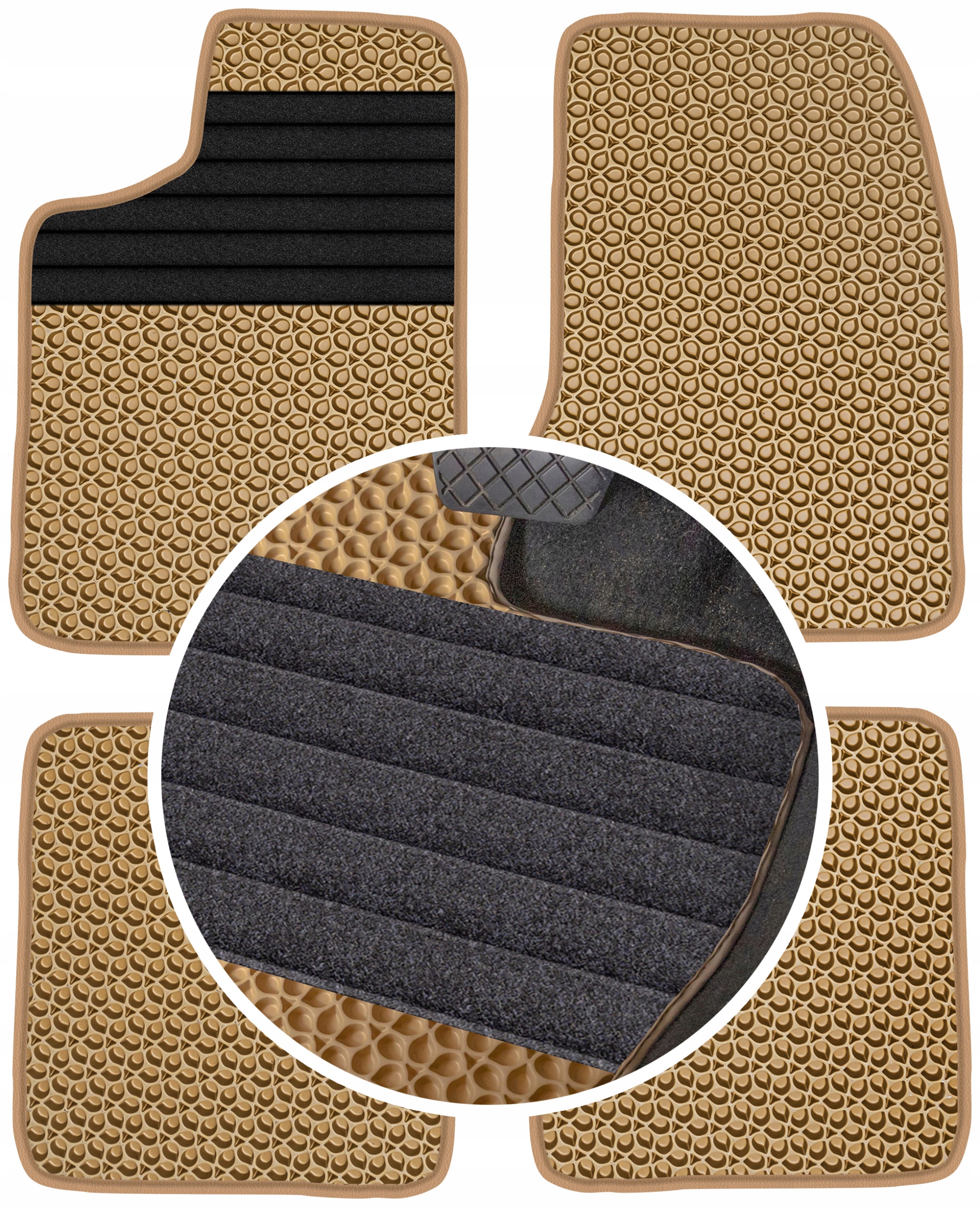 Seat Cordoba I 1993-1999 Gumové rohože do auta Eva Béžová
