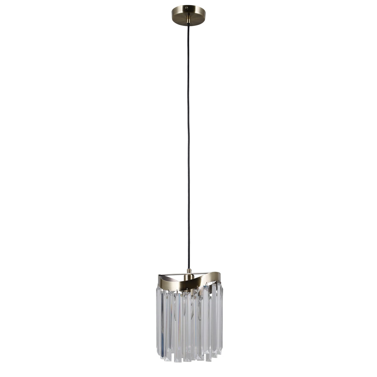 Italux Závěsná lampa Sabriga s krystaly, bronzová, E14, 40 W