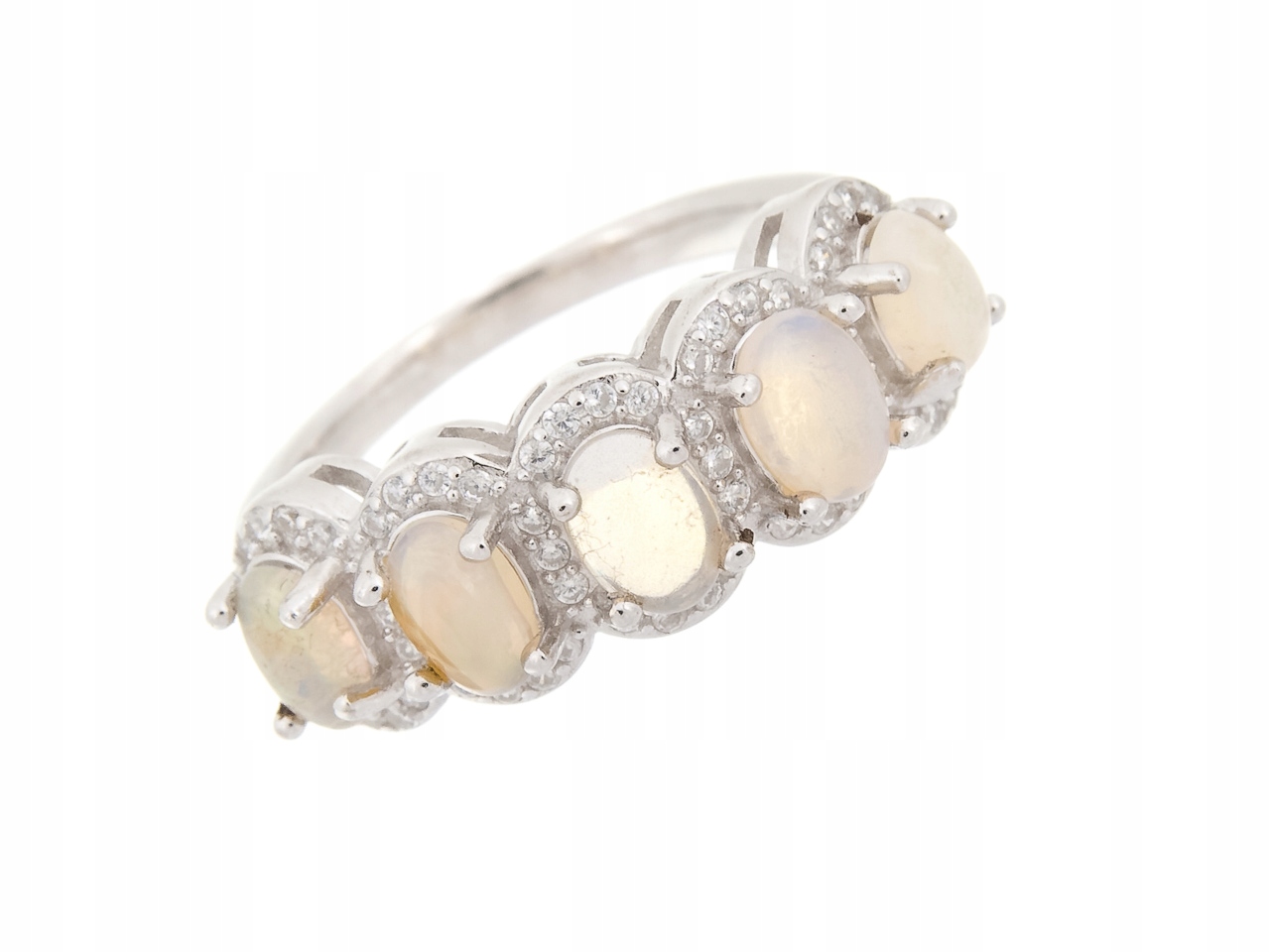 Prstýnek S Rhodiem Vel .17 Přírodní Opál