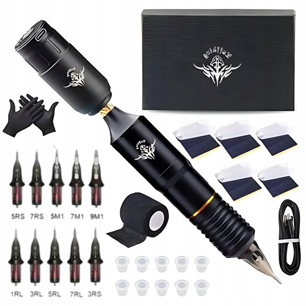 Sada Na Tetování Přenosný Bezdrátový Strojek Na Tetování 10 Jehel