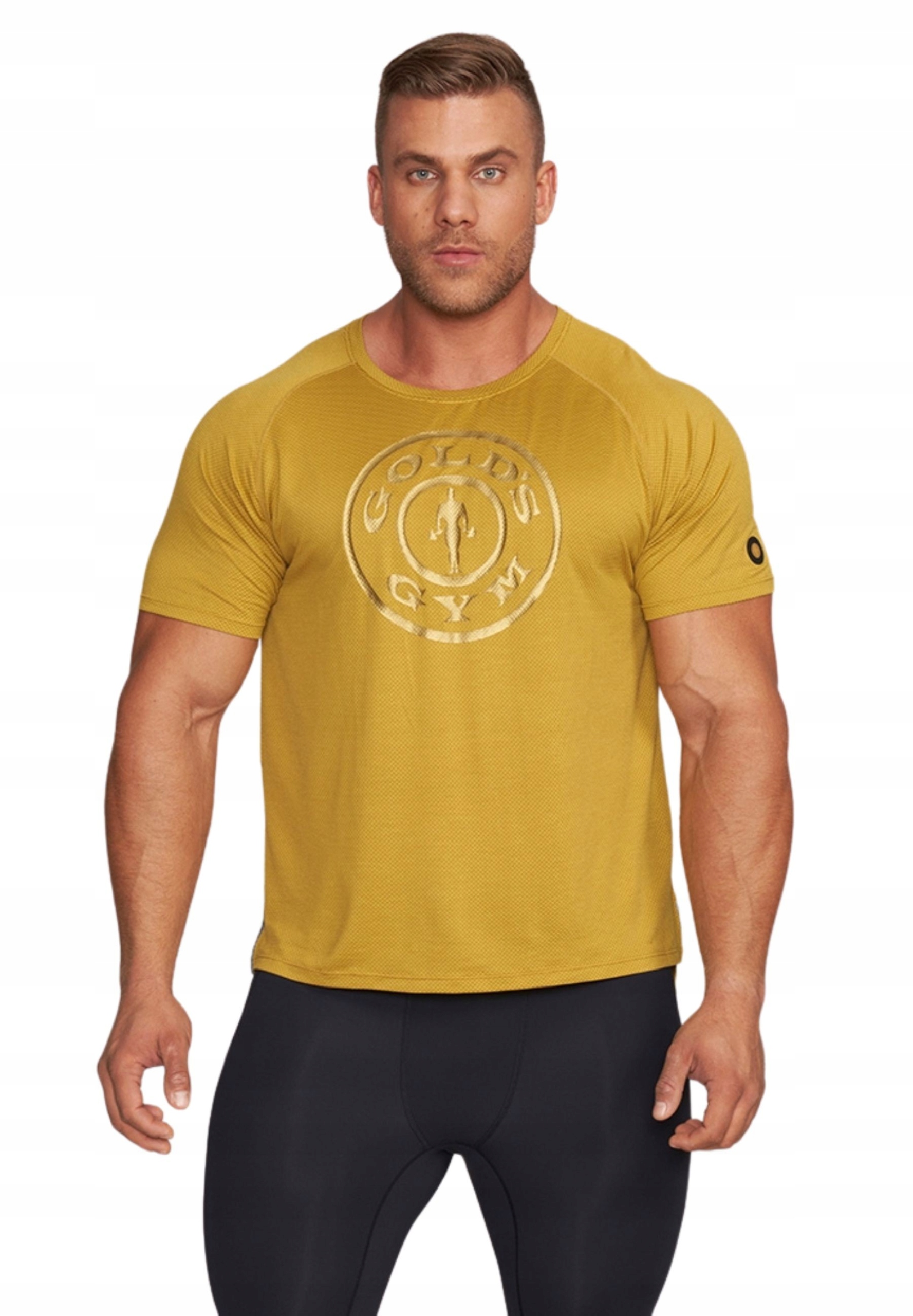 Męska koszulka treningowa sportowa na siłownie żółta Gold's Gym L