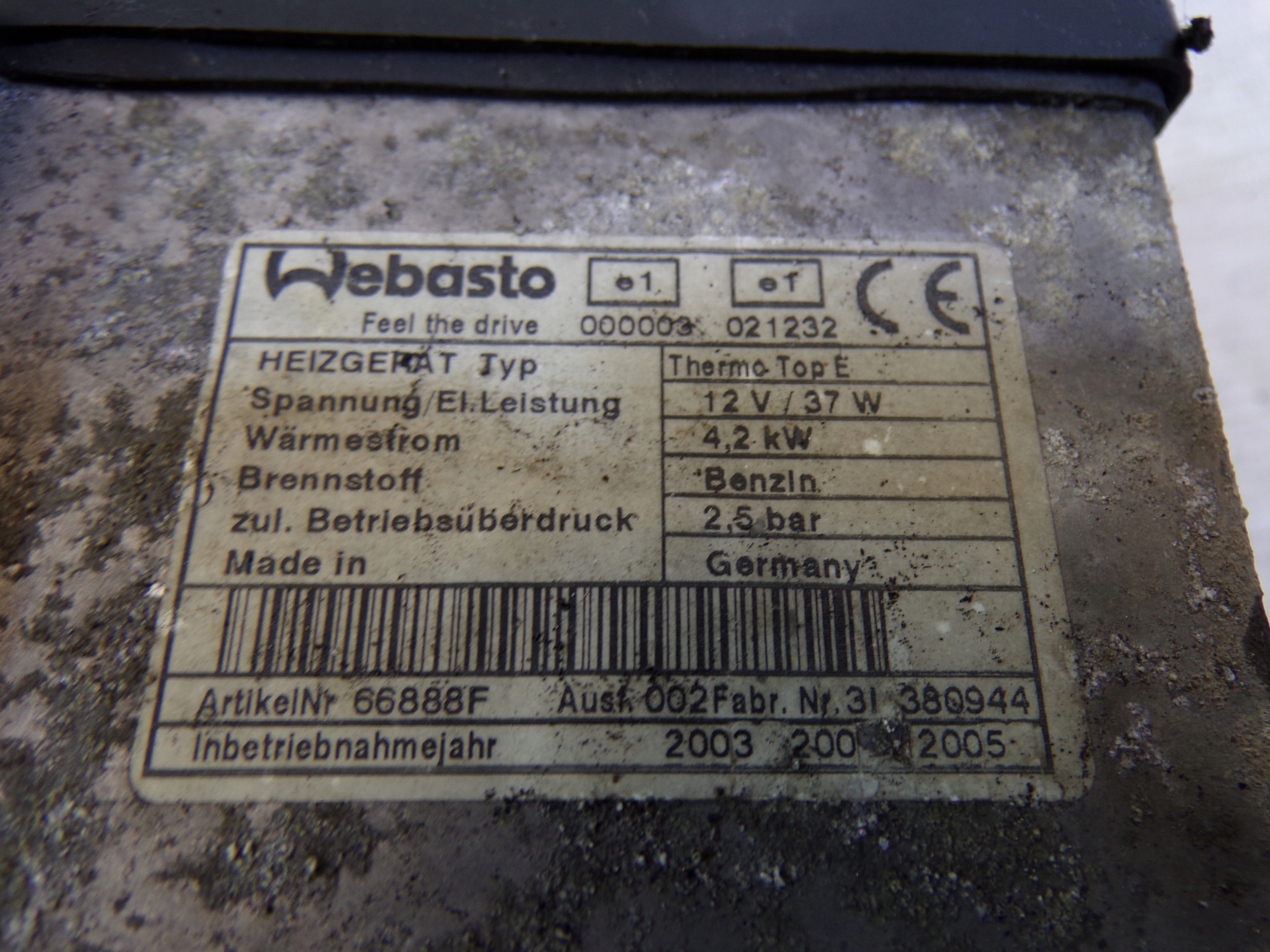 WEBASTO webasto MAZDA 6 GG benzin 66724B (8)