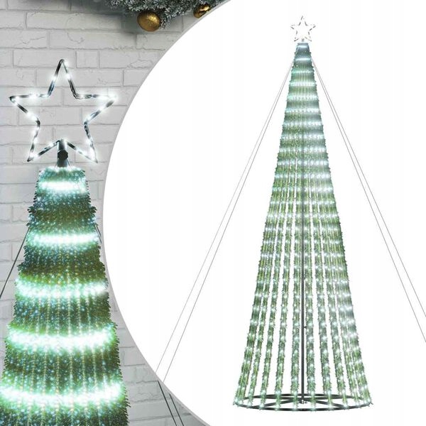 Led vianočný stromček s 1028 diódami, studená biela, 403 cm