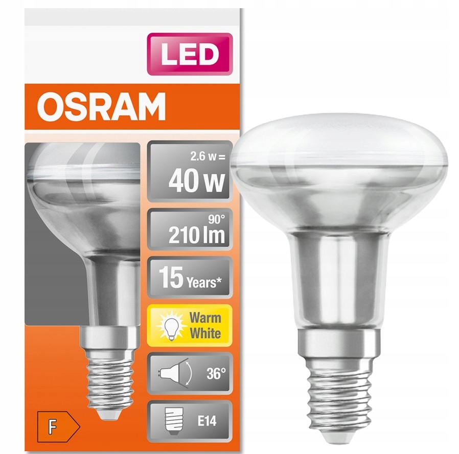 

Osram Led reflektor R50 2.6W 40W E14 2700K