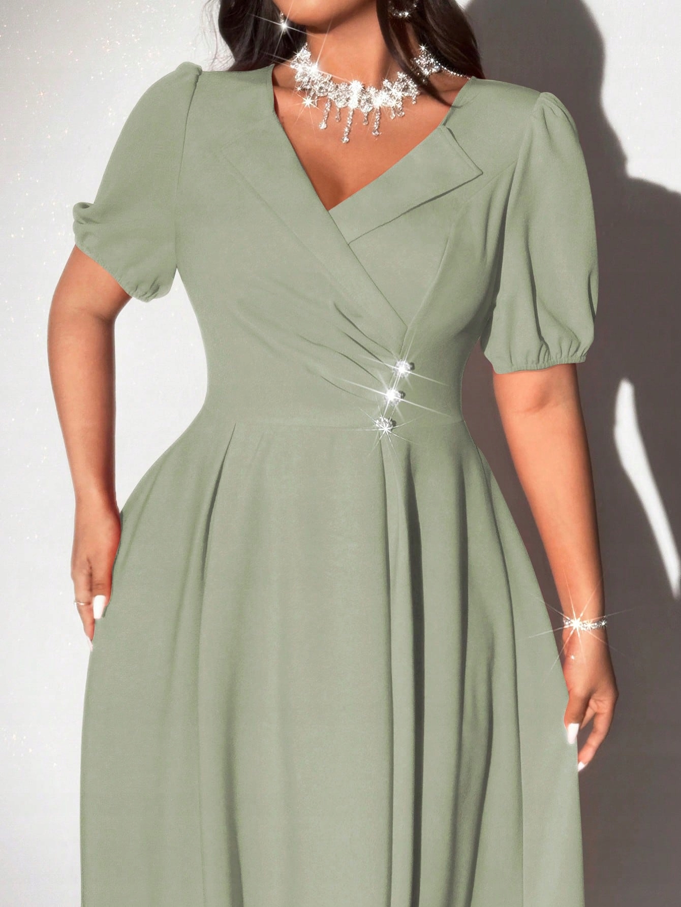 Šaty Zelené Maxi S Výstřihem Do V Shein XL 42