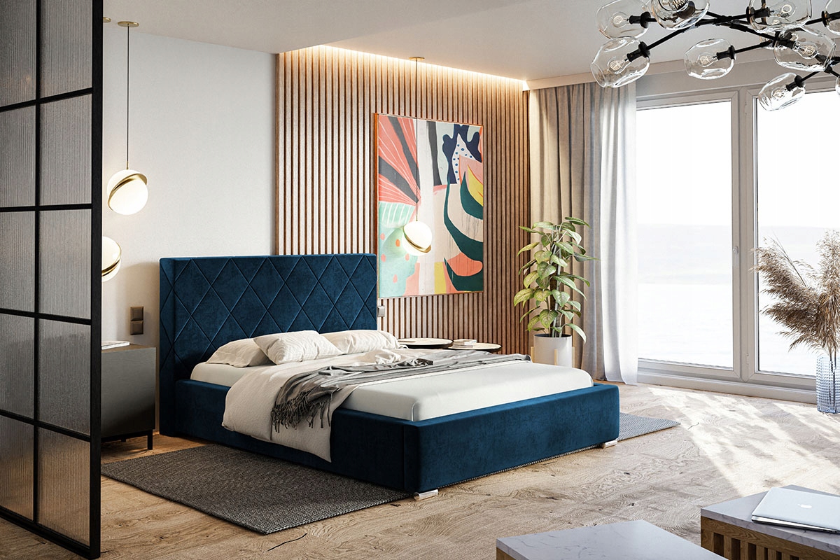 Łóżko tapicerowane 140x200 Royal 7 pojemnik stelaż Marka Goodnight