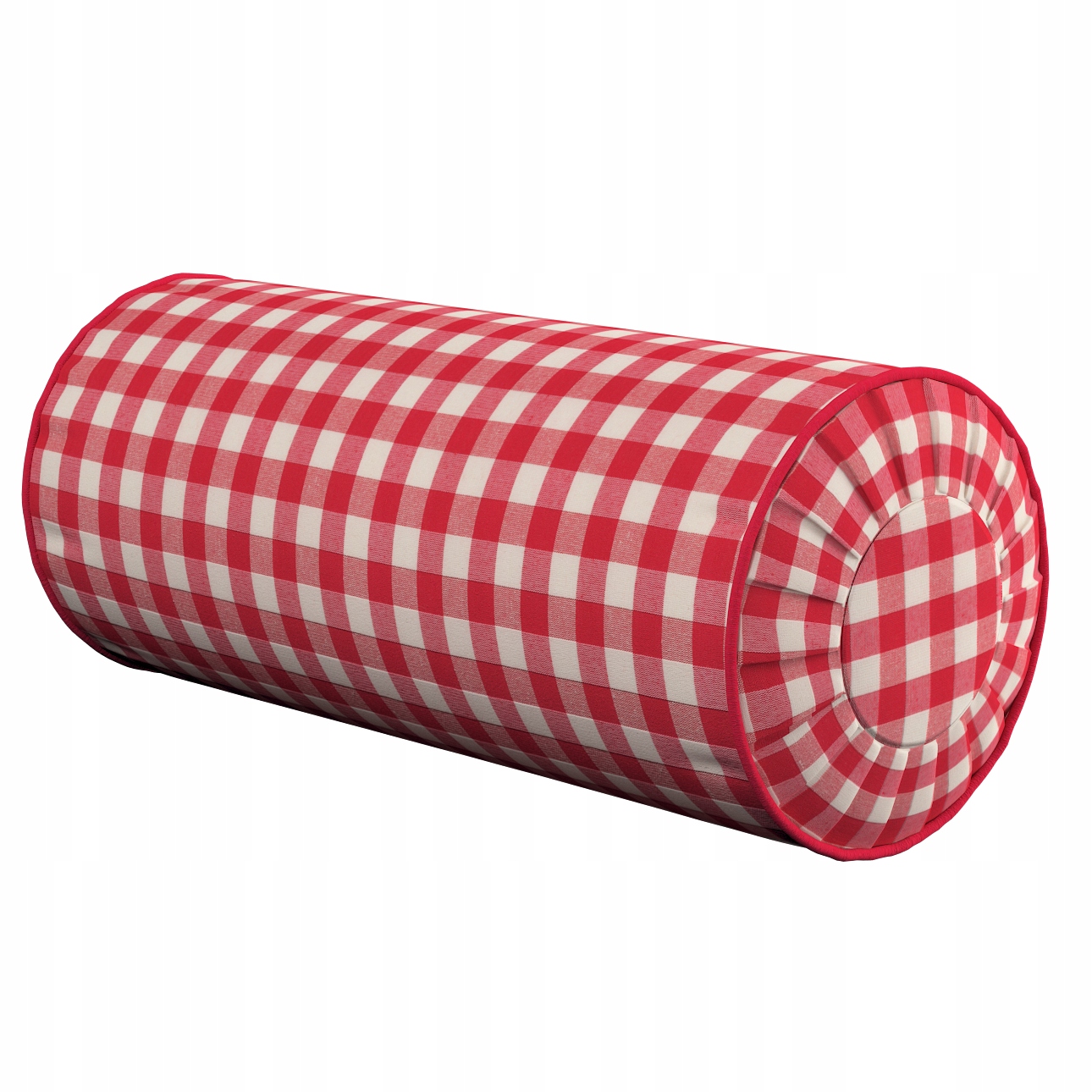 Dekoria Polštář váleček červenobílá mřížka