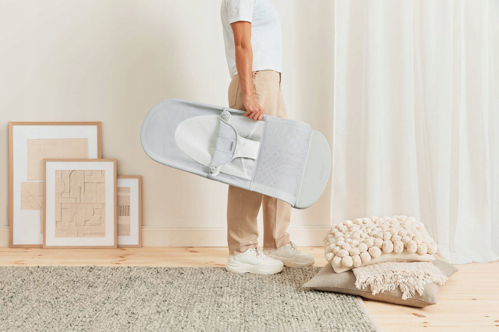 LEŻACZEK BALANCE SOFT MESH SZARY BIAŁY BABYBJORN Cechy dodatkowe zdejmowany pokrowiec