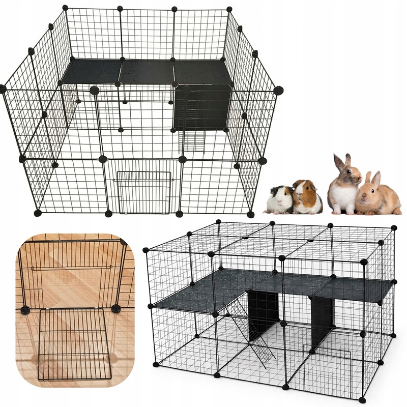 Kojec Klatka Zagroda Metalowa Modułowa Wybieg dla Małych Zwierząt Gryzoni
