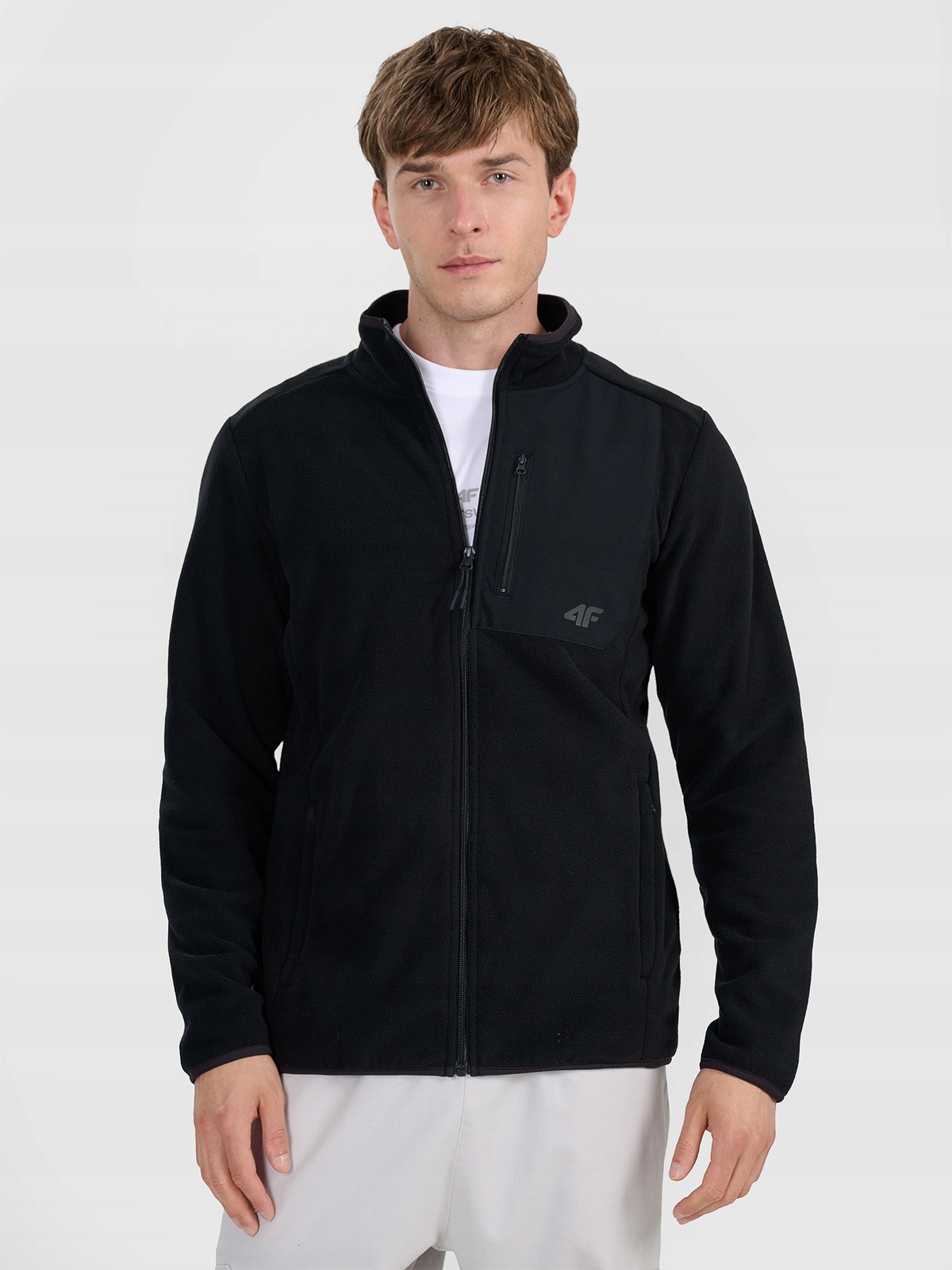 Pánský Fleece 4F Rozepínací S Kapsou TFLEM414 AW25 S