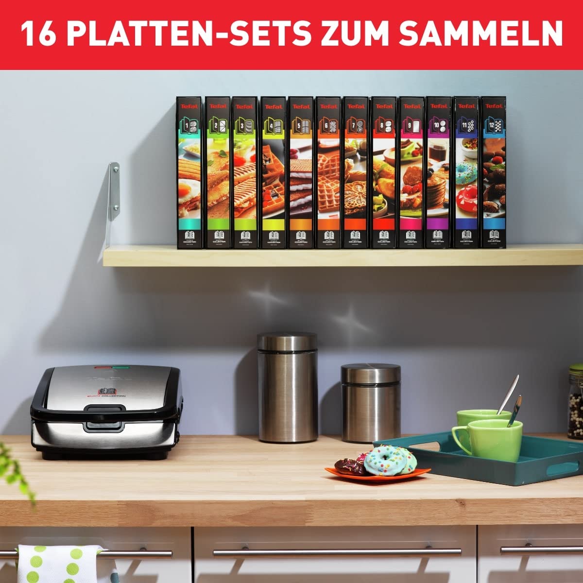 TEFAL Snack Collection Zestaw 4w1 Urządzenie Kombi 700W Czarny Stalowy — miniatura 4
