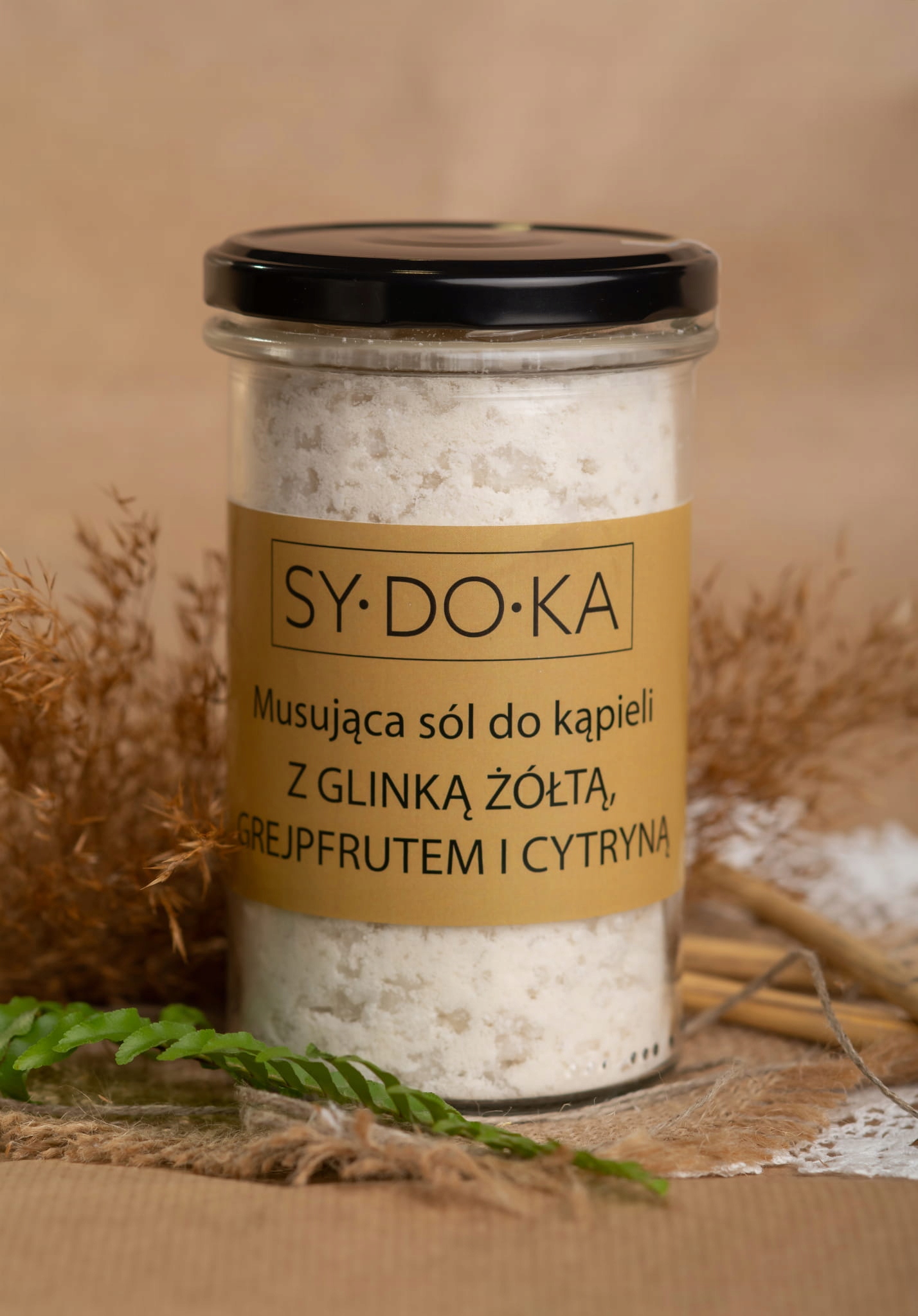 Musująca sól kąpieli glinka żółta home spa relaks