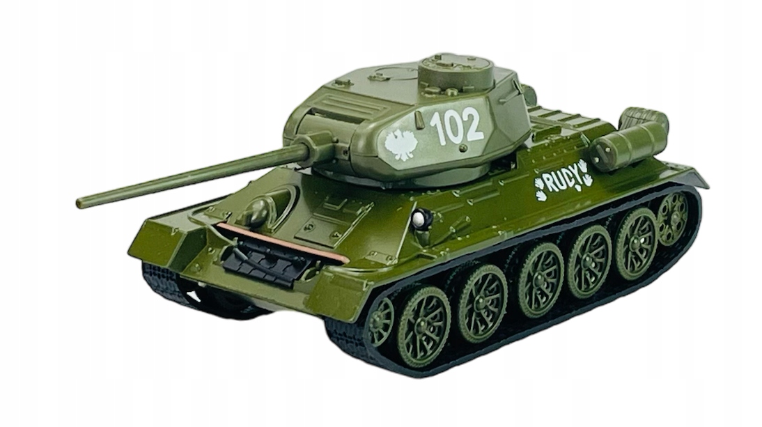 Daffi Tank T-34-85 Rudy 102 1:43 Nový Kovový Model Čtyř Obrněnců