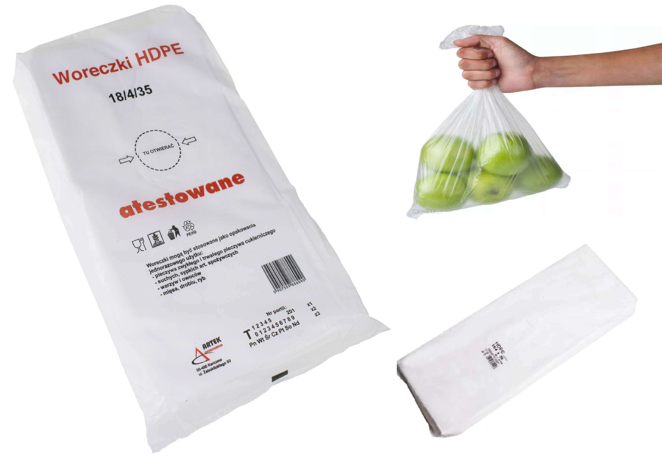 

Woreczki torebki Foliowe Hdpe śniadaniowe 18x35cm