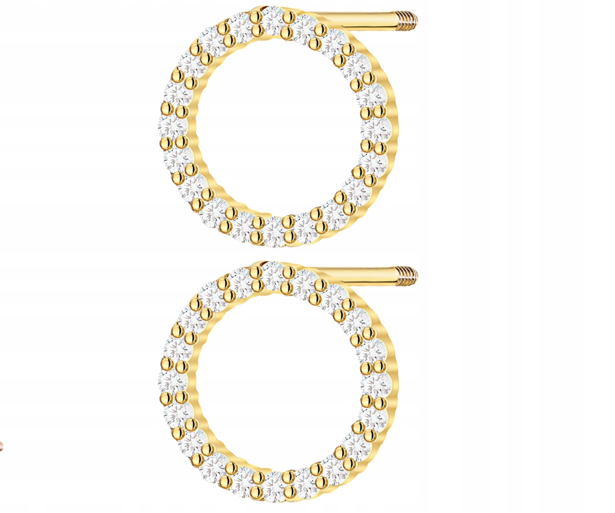 Zlaté Náušnice S Brilianty, Šroubovací Tyčinka, Zlato 585