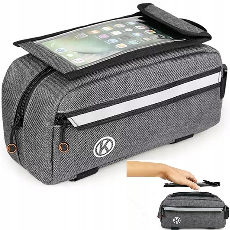 

Sakwa torba rowerowa na ramę na smartfona, grey