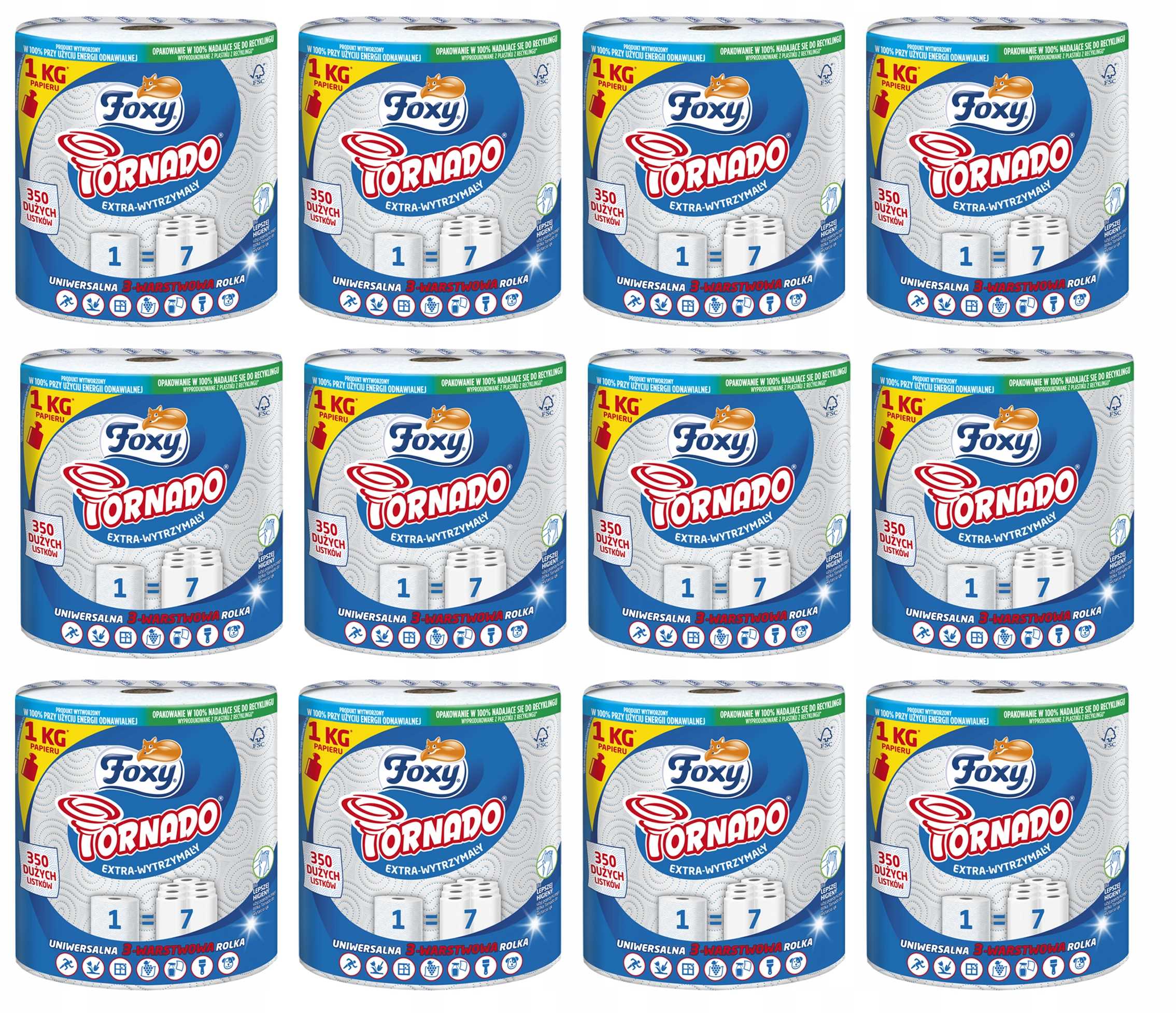 Papírový ručník Foxy Tornado 12 ks