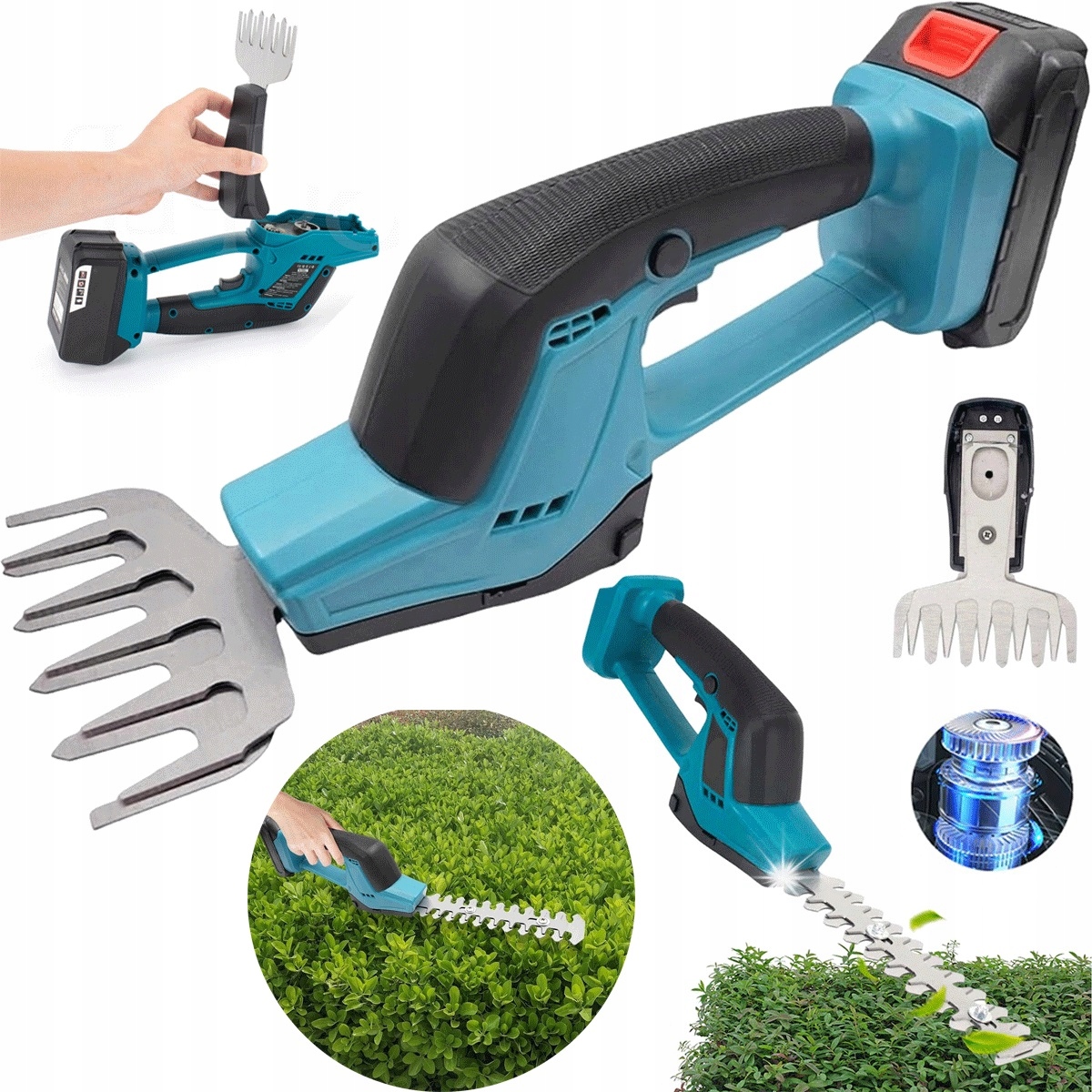 2600 mAh nůžky na živý plot s vyměnitelnými čepelemi a dvojitým spínačem