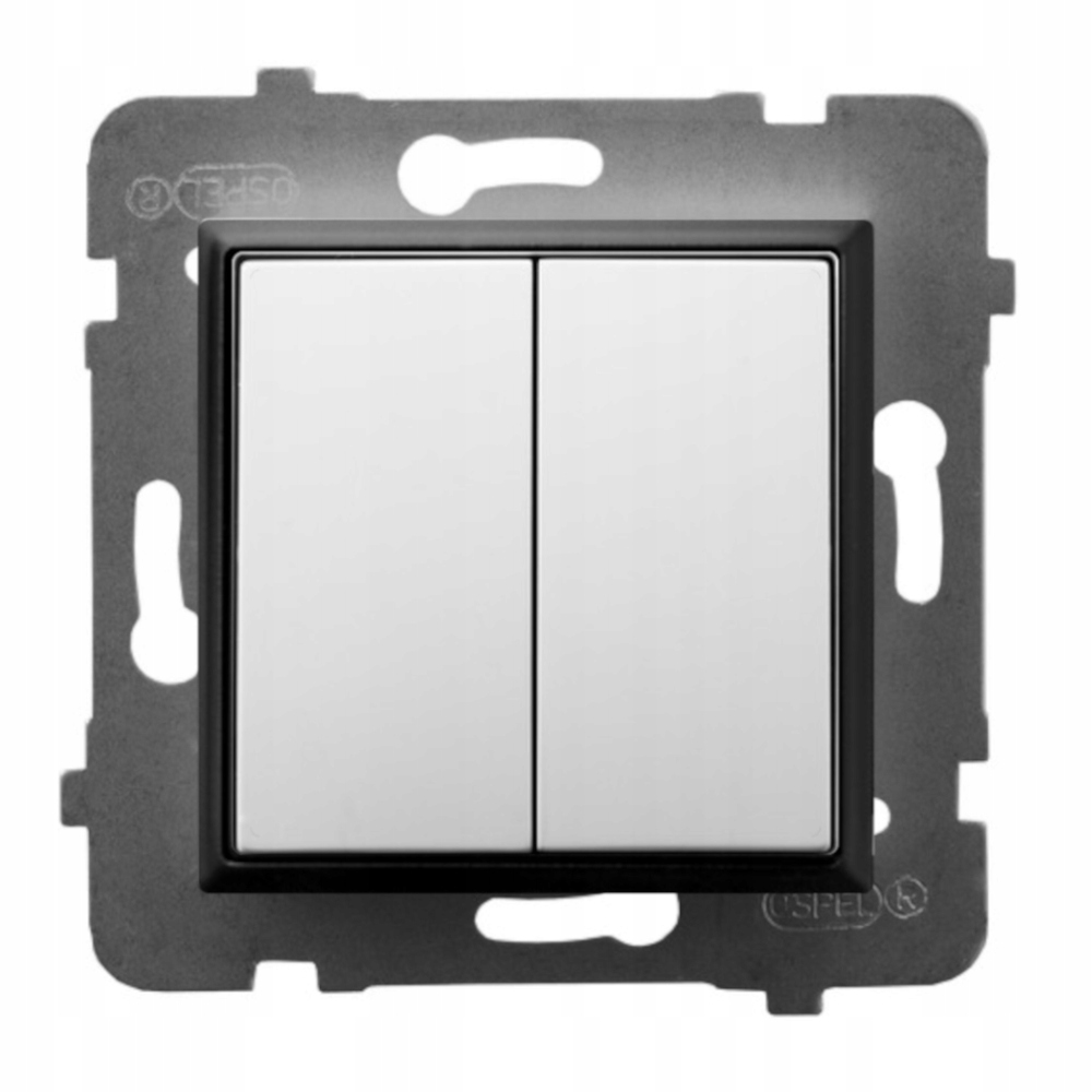 

Moduł Biały Czarny Bez Ramki Włącznik Podwójny