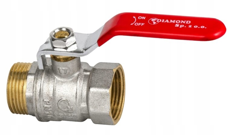ZAWÓR KULOWY 1/2" GW GZ DN 15 DŁAWIK RĄCZKA MOSIĘŻNY KUREK DIAMOND