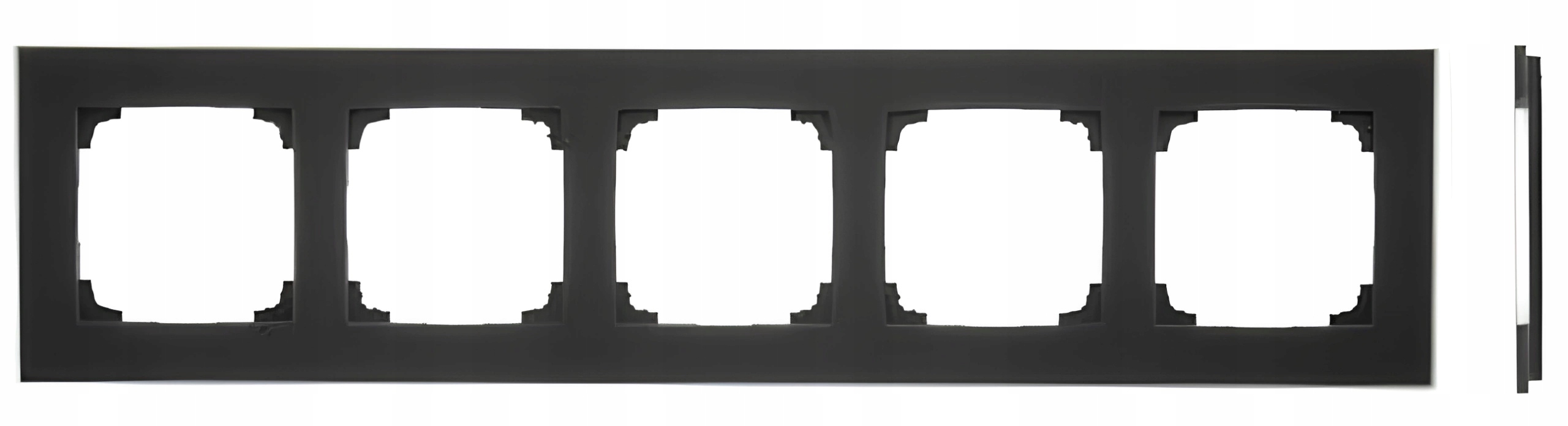 Simon 55 Rámček 5-krát Päťnásobný Vertikálny Úroveň Sklo Mrazené Čierne Matné