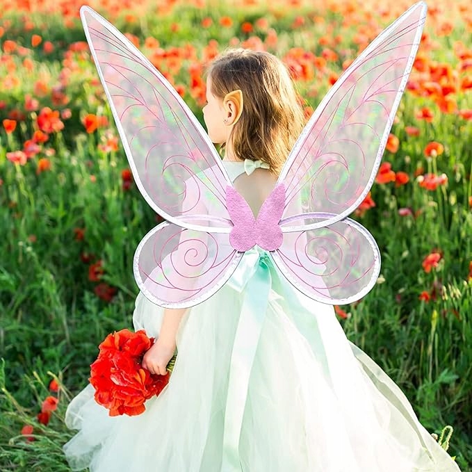 Skrzydła ANIOŁA WRÓŻKI ELFA RÓŻOWE Strój karnawałowy DLA DZIECI I DOROSŁYCH Kolor różowy