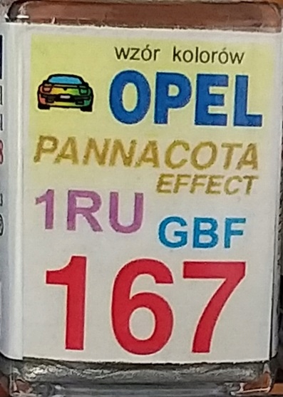 

Zaprawka Lakiernicza Opel 167 pannacota 1RU Gbf