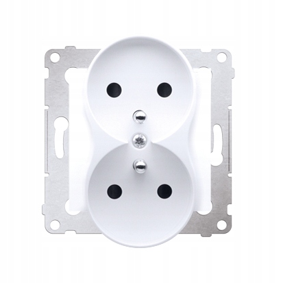 

Gniazdo podwójne z uziemieniem biały Simon54