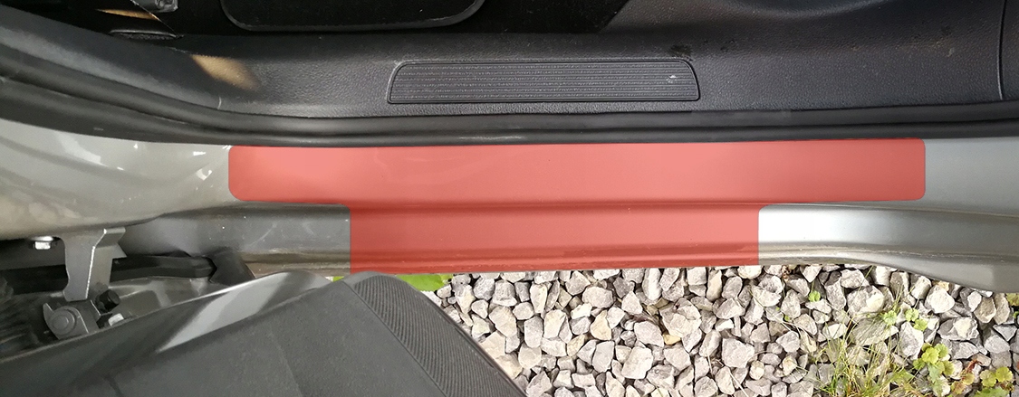 FOLIA OCHRONNA PPF PROGI tylne VOLKSWAGEN GOLF 7 Długość 1 cm