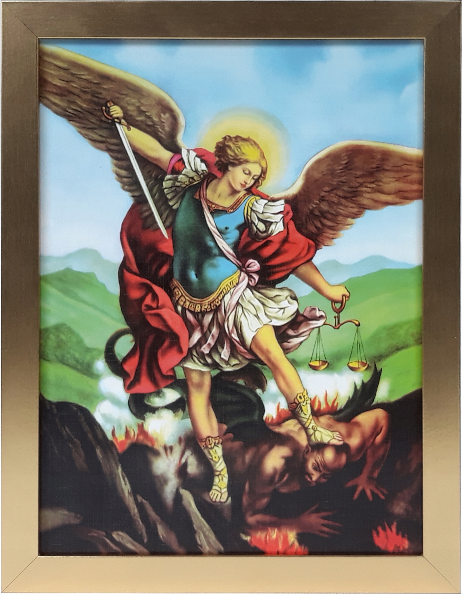 

Obraz 45x35 Archanioł Święty Michał Złota Rama