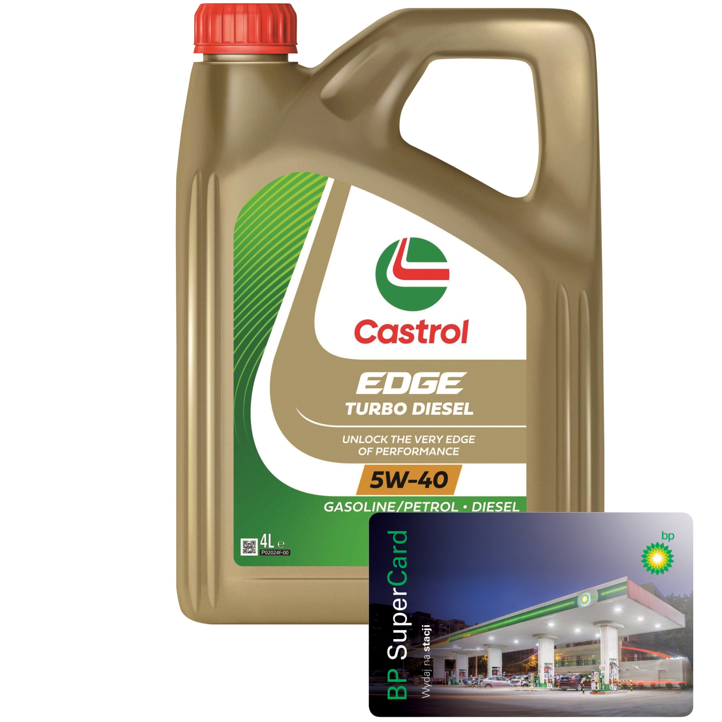 Castrol Motorový olej Edge 5W-40 Pc Turbo Diesel 4L Palivová Karta Bp