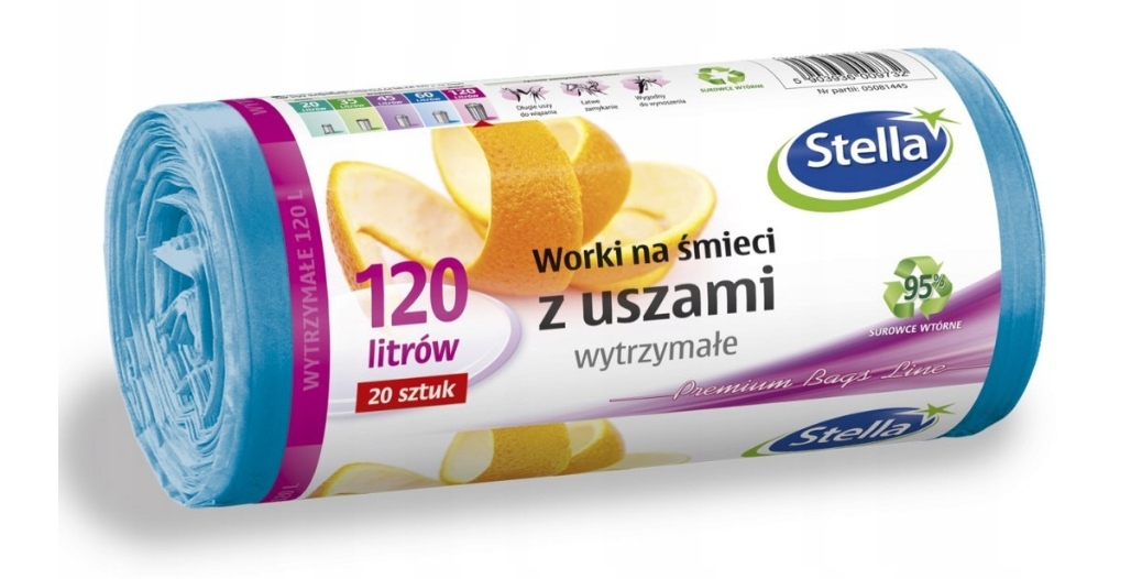

Stella Worki na Śmieci 20szt. 120L z Uszami Blue
