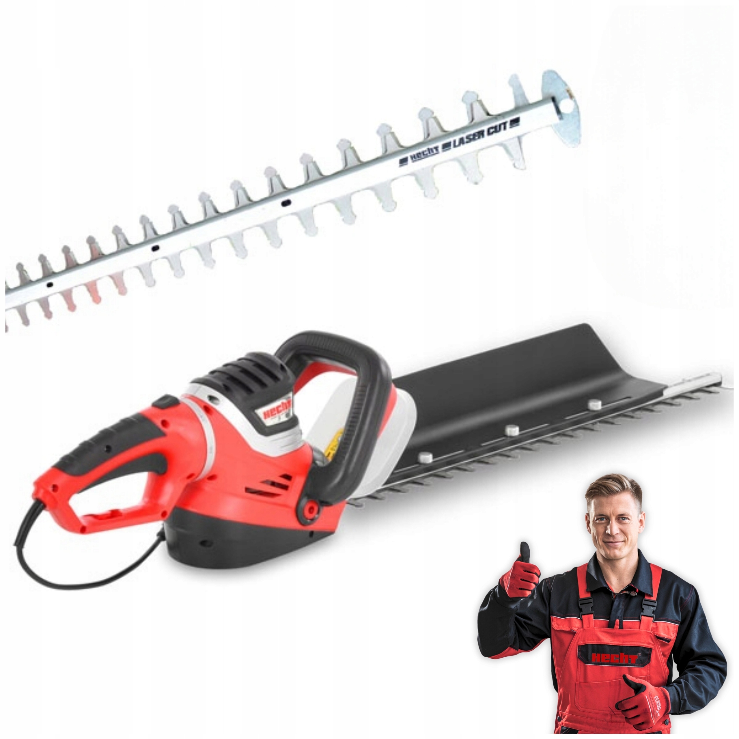 Sekator Nożyce Do Żywopłotu Gałęzi Krzewów Elektryczny Hecht 611 750W 68CM