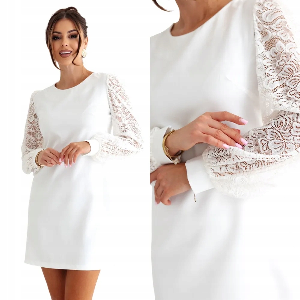 Komfortní elegantní dámské šaty XL 42 Ecru