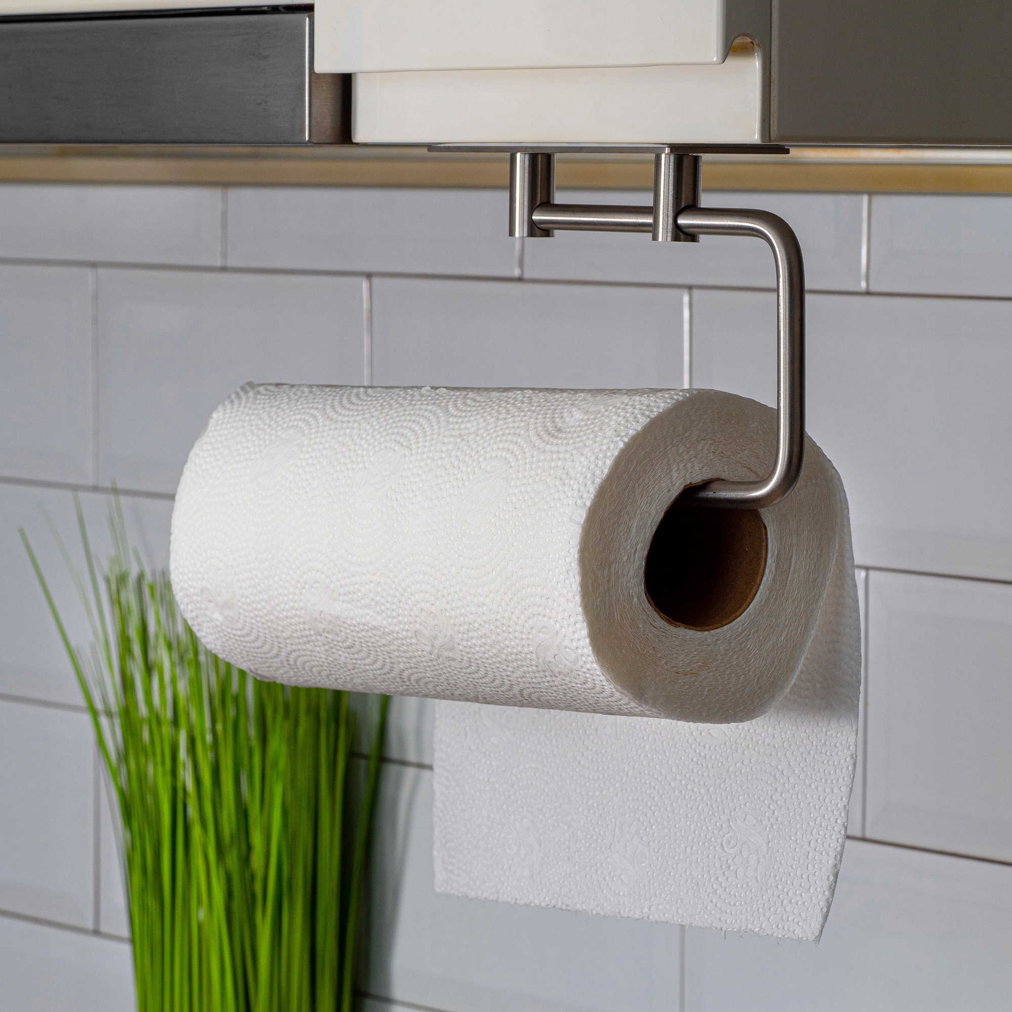 UCHWYT NA RĘCZNIK PAPIEROWY BEZ WIERCENIA STALOWY Przeznaczenie na ręczniki papierowe