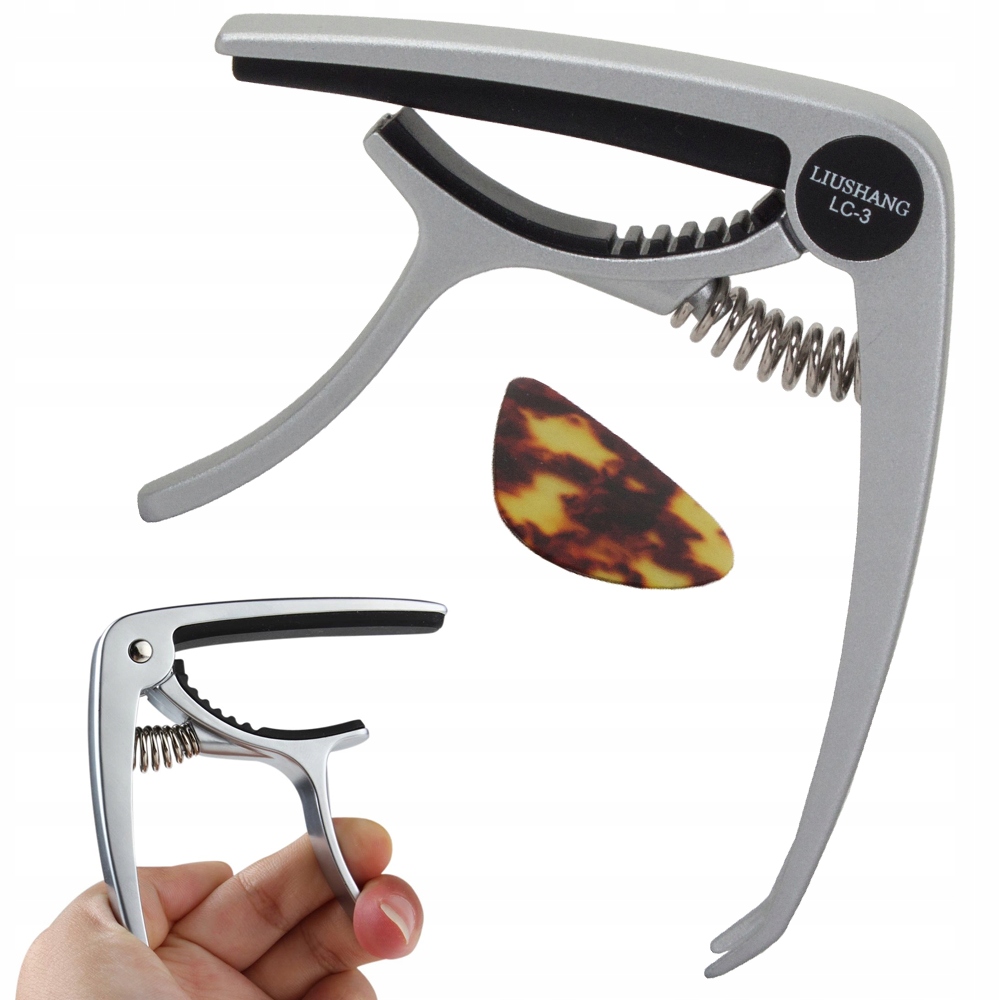 KAPODASTER DO GITARY KLASYCZNEJ AKUSTYCZNEJ METALOWY KOSTKA DO GRY GITARA