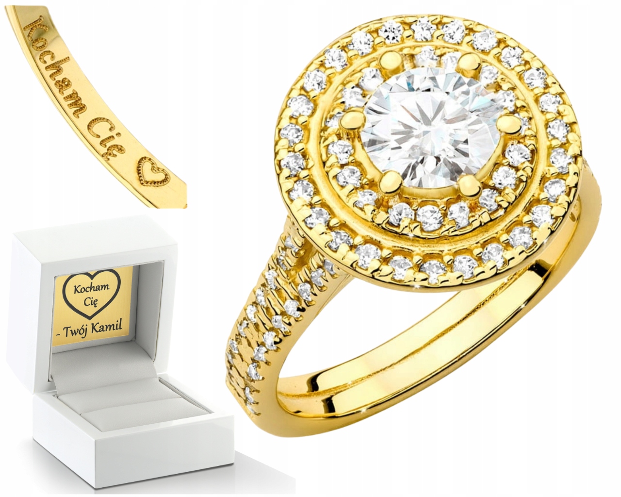 Zlatý Prstýnek Laboratorní Brilianty 1,33 Ct 585 Dárek Gravírování