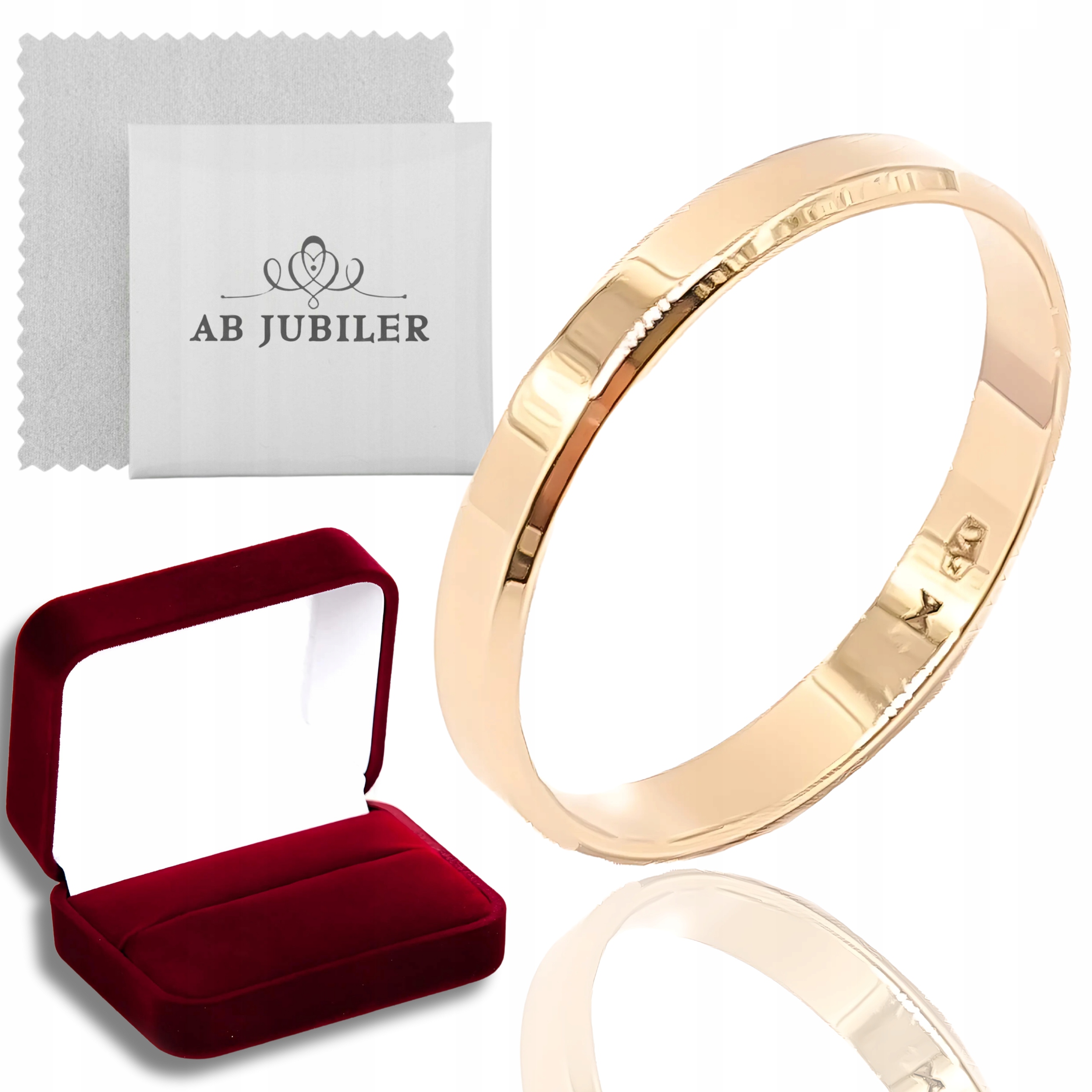 ZŁOTA OBRĄCZKA Próba 585 MĘSKA PŁASKA FAZOWANA GAWERA 3mm