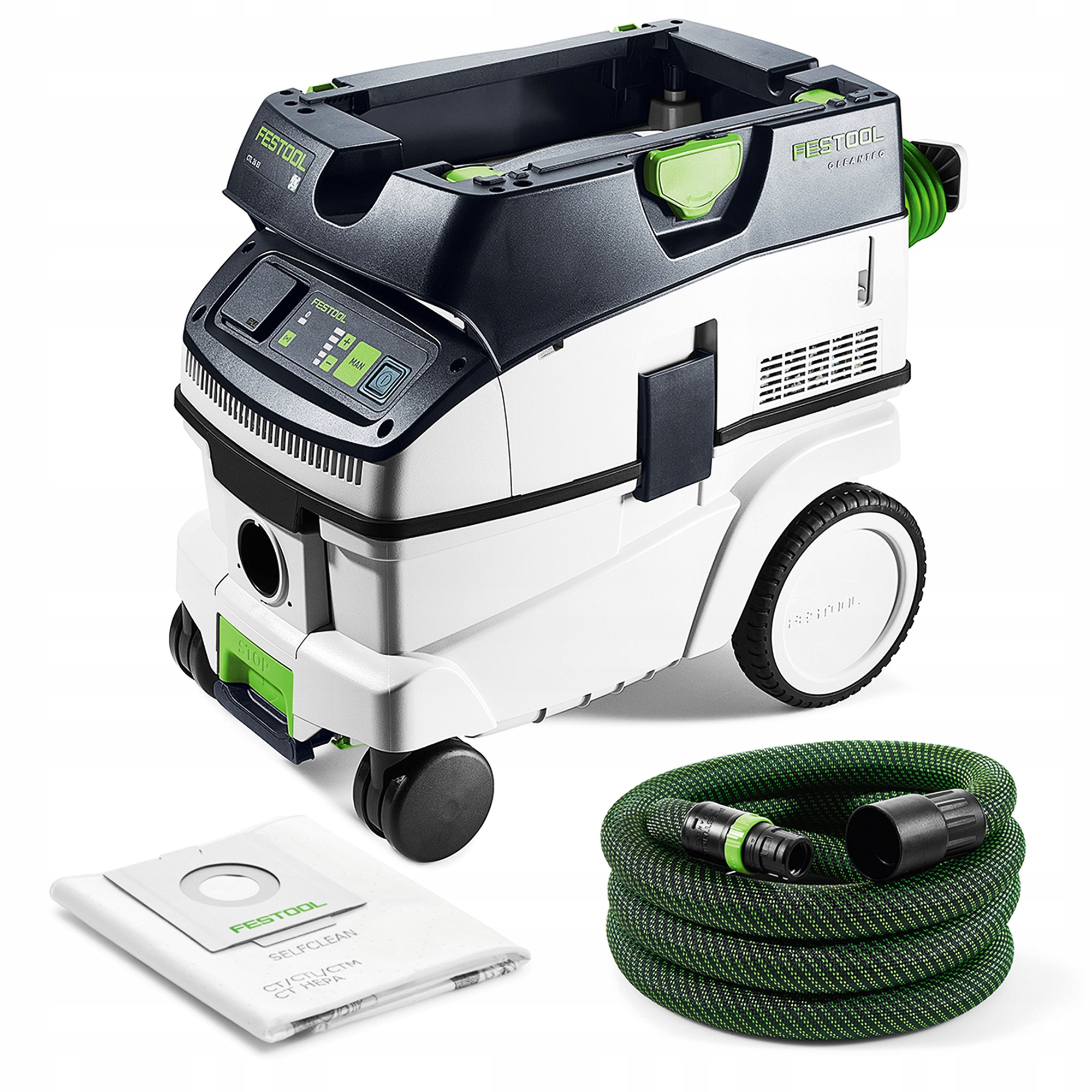Odkurzacz mobilny Festool z gładkim wężem i dotykowym panelem