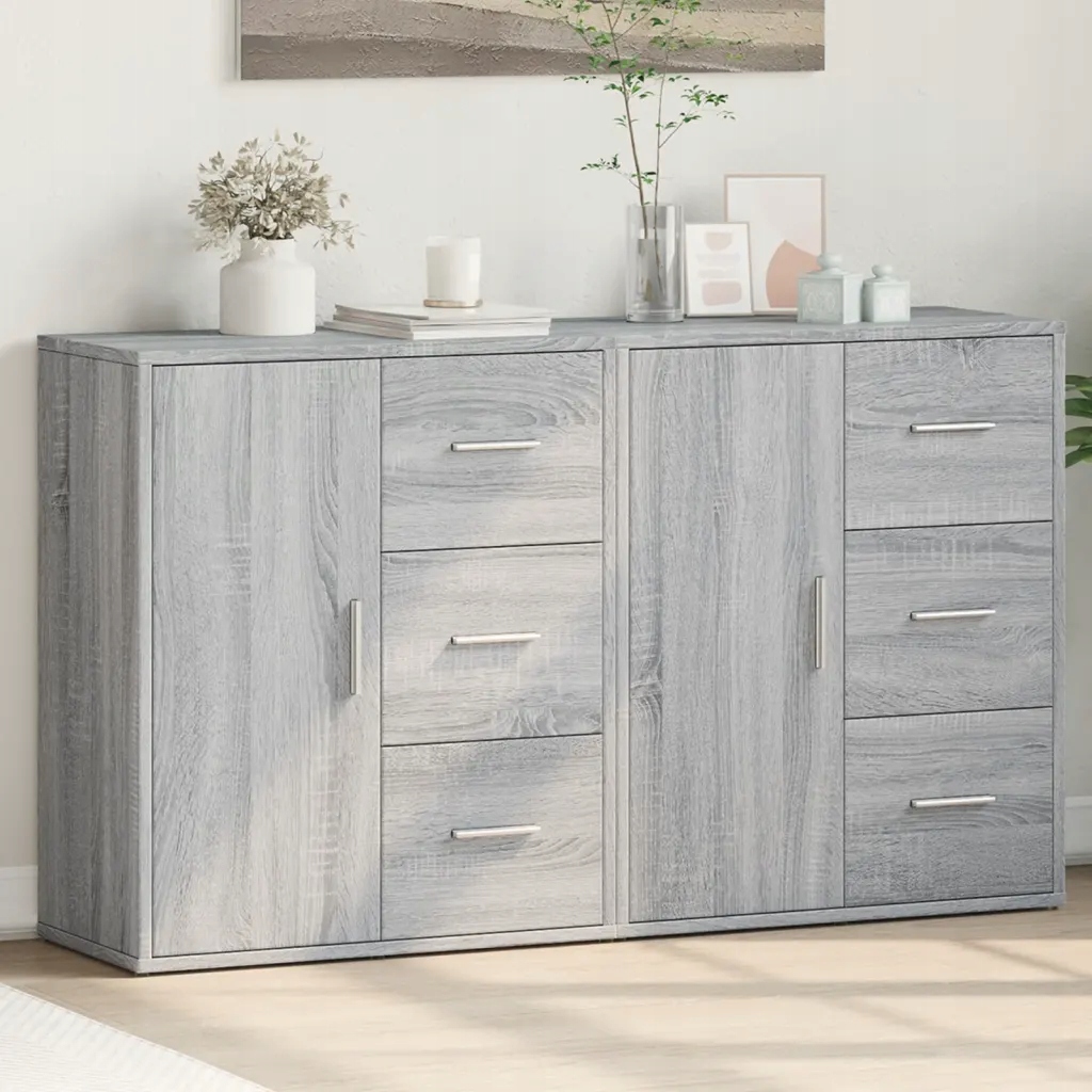 Příborníky 2 ks šedé sonoma 60 x 31 x 70 cm kompozitní dřevo Šedá 3276558