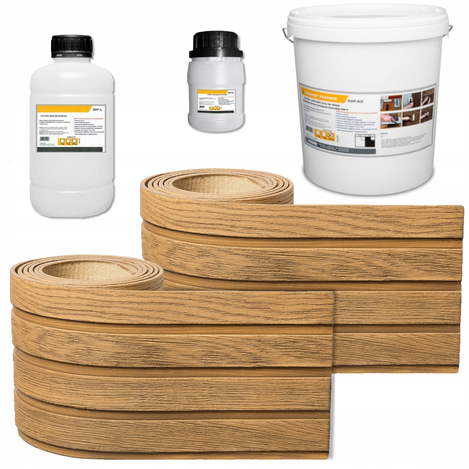 Lamely na stěnu Fasádní elastické desky Dekorace Sada 1 m2 Světlý Dub