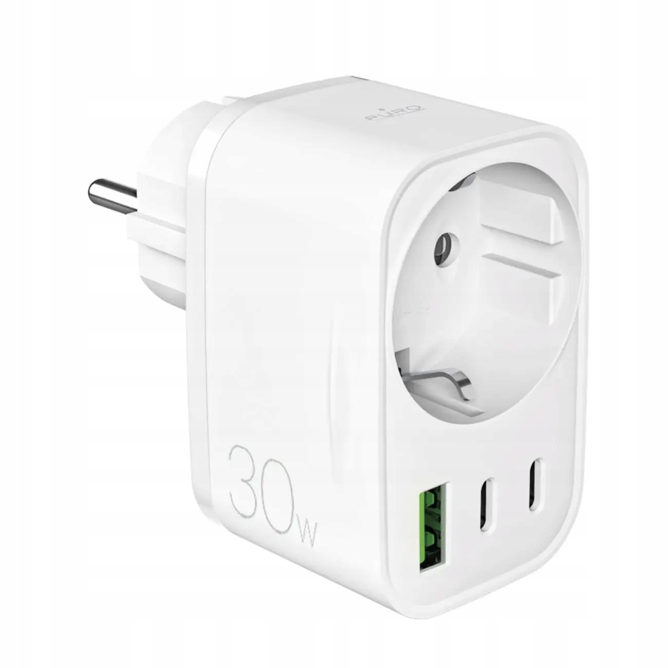 Ładowarka Puro 30W Power Delivery z wtyczką i gniazdem Schuko 2x Usb- C