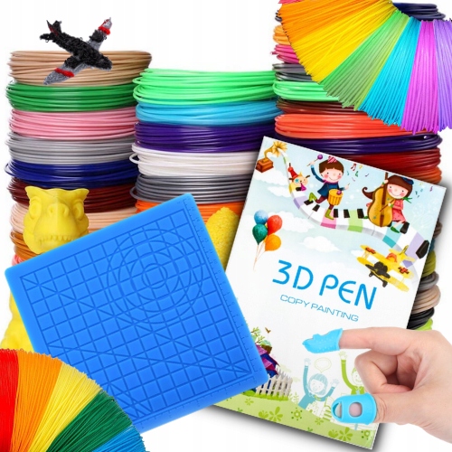 AKCESORIA DO DŁUGOPISU 3D WKŁAD FILAMENT 200M + MATA + KSIĄŻKA Z SZABLONAMI Wysokość produktu 5 cm